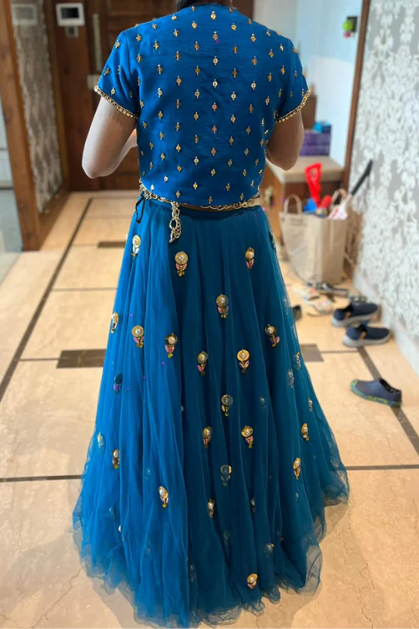 Papa Don't Preach blue lehenga - Image 3
