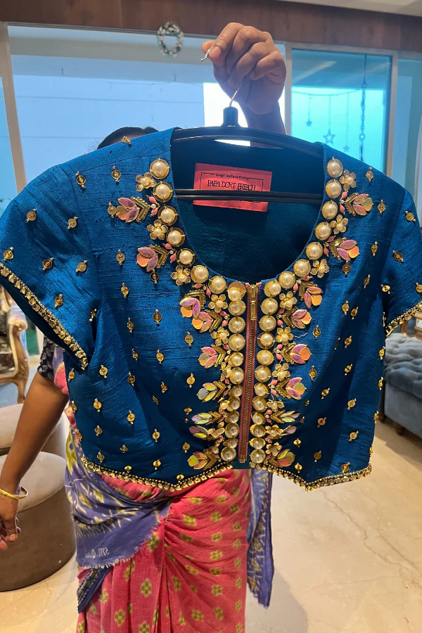 Papa Don't Preach blue lehenga - Image 7