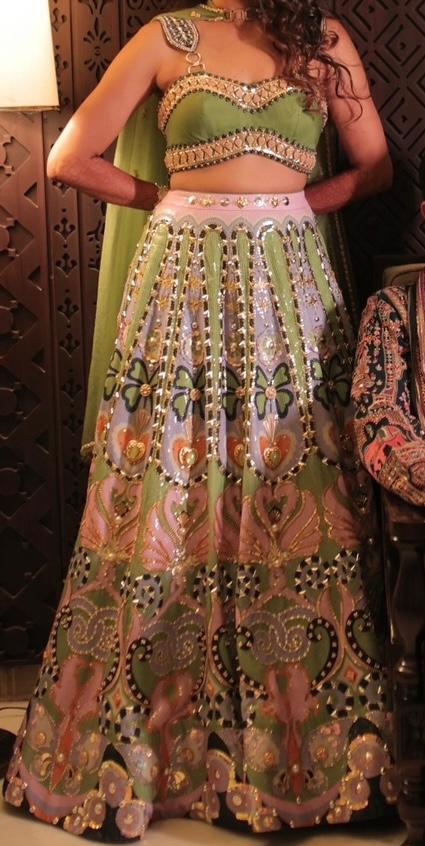 Papa Don't Preach Embroidered Lehenga Set - Image 2