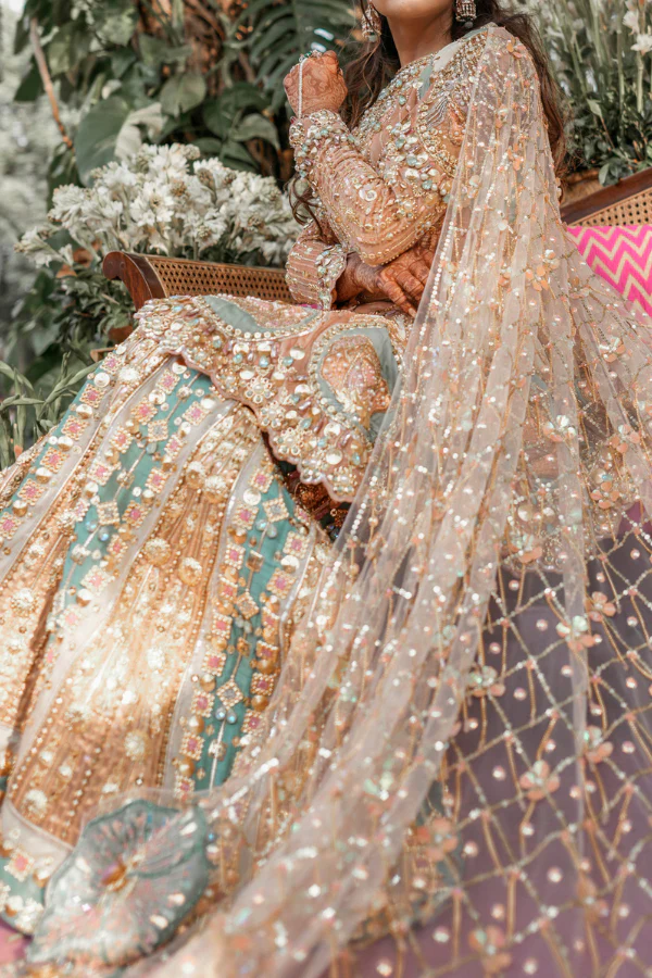 Papa don't preachBRICK BROWN, IVORY & TEAL SHARARA SET - Image 3