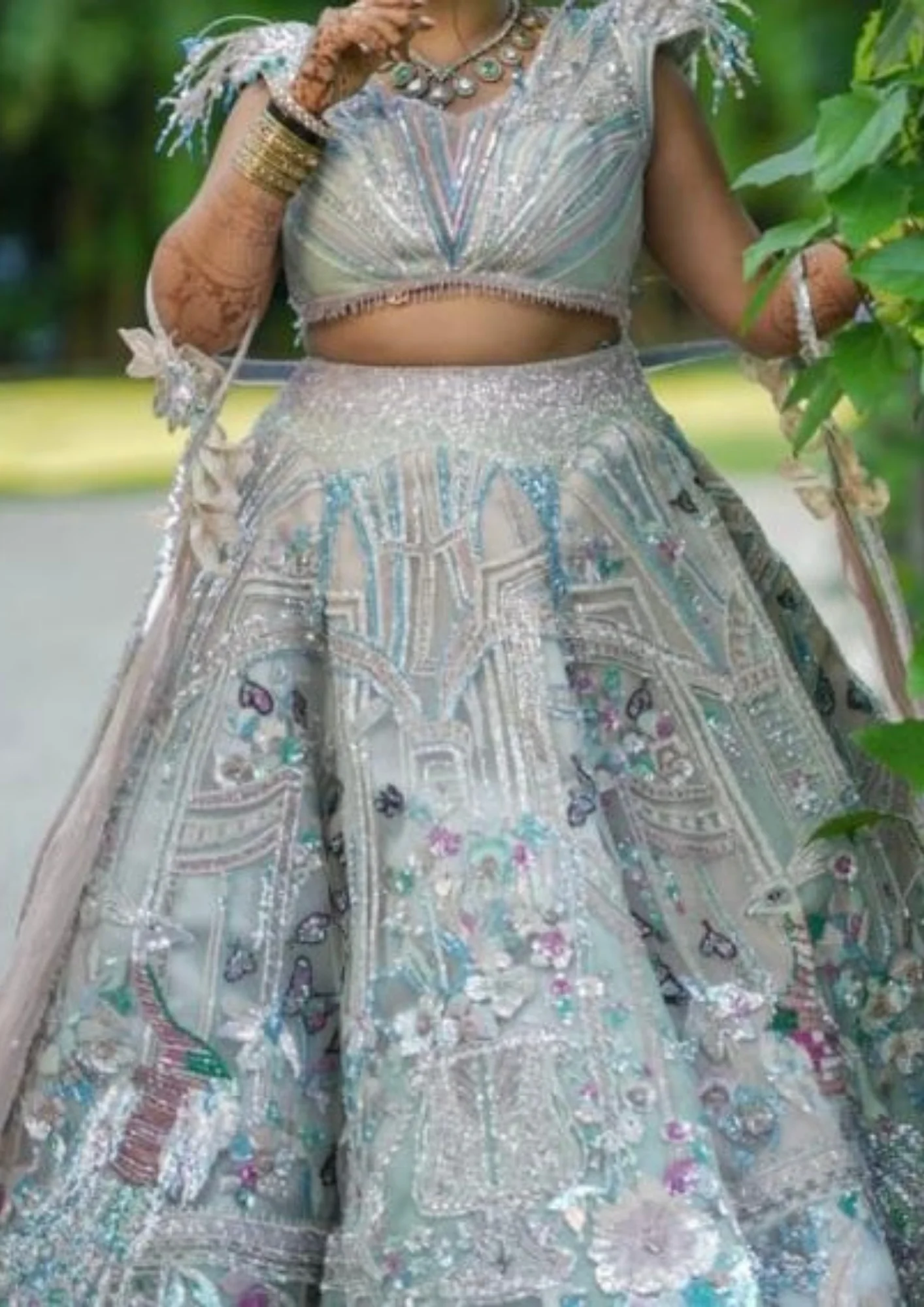 Sulakshana Monga Pastel Butterfly Embellished Lehenga Set - Image 2