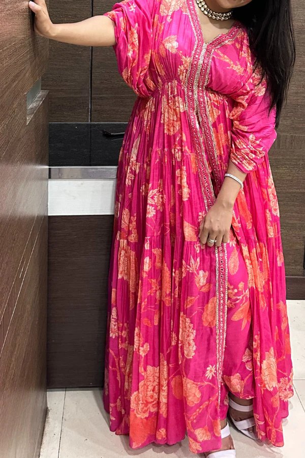 Paulmi & Harsh Flourishing Floral Jaal Kaftan Set - Image 2