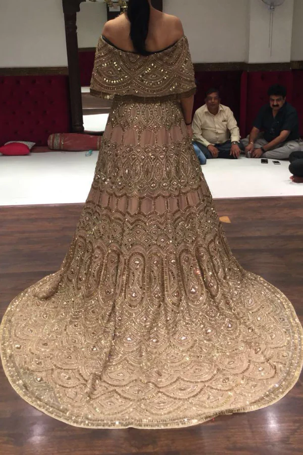 Payal Keyal gold trail gown - Image 2