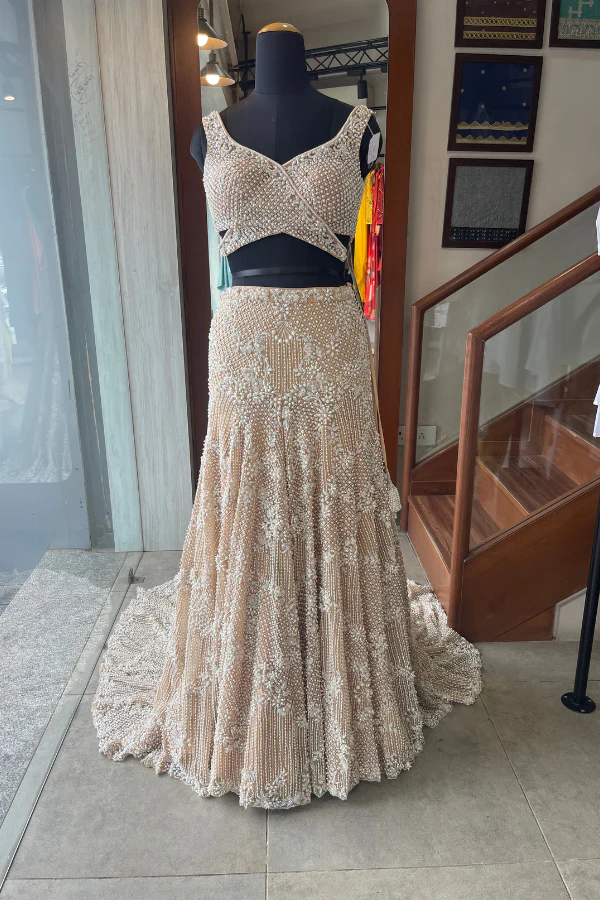Payal Keyal Ivory Jacket lehenga set - Image 4