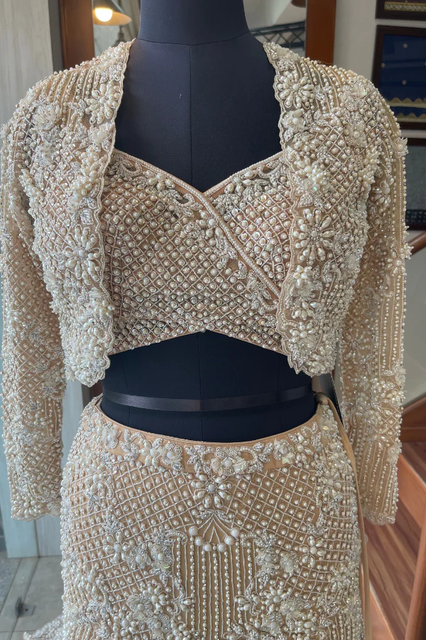 Payal Keyal Ivory Jacket lehenga set - Image 5
