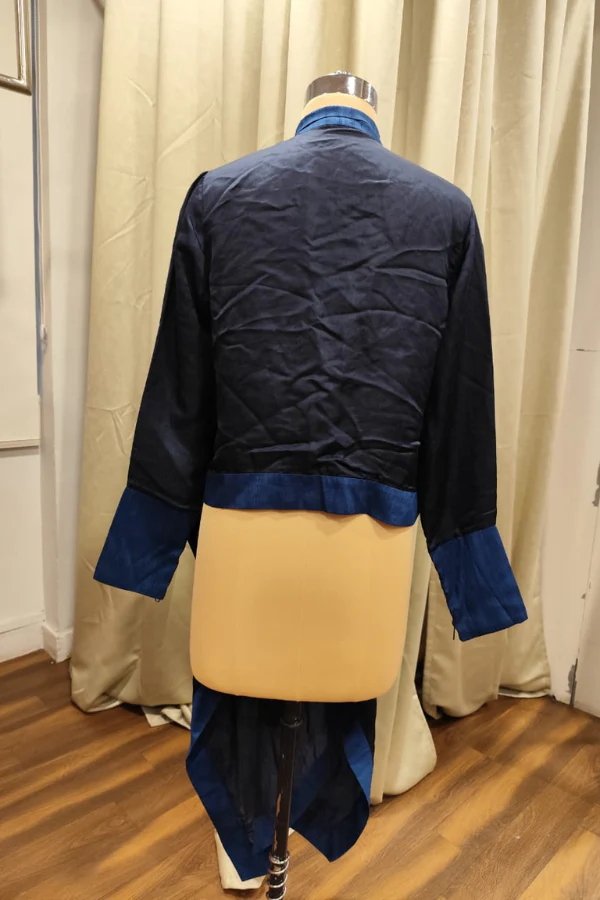 Payal Khandwala blue silk cape - Image 2