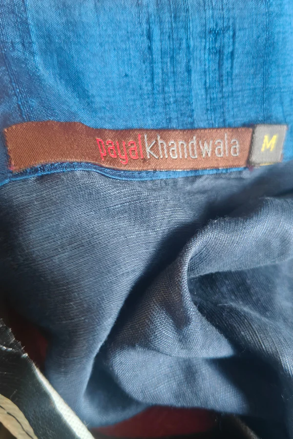 Payal Khandwala blue silk cape - Image 3