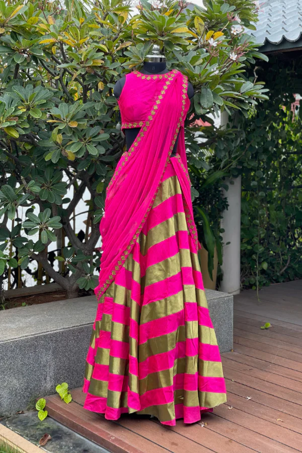 Payal prakash Pink and gold lehenga set - Image 2