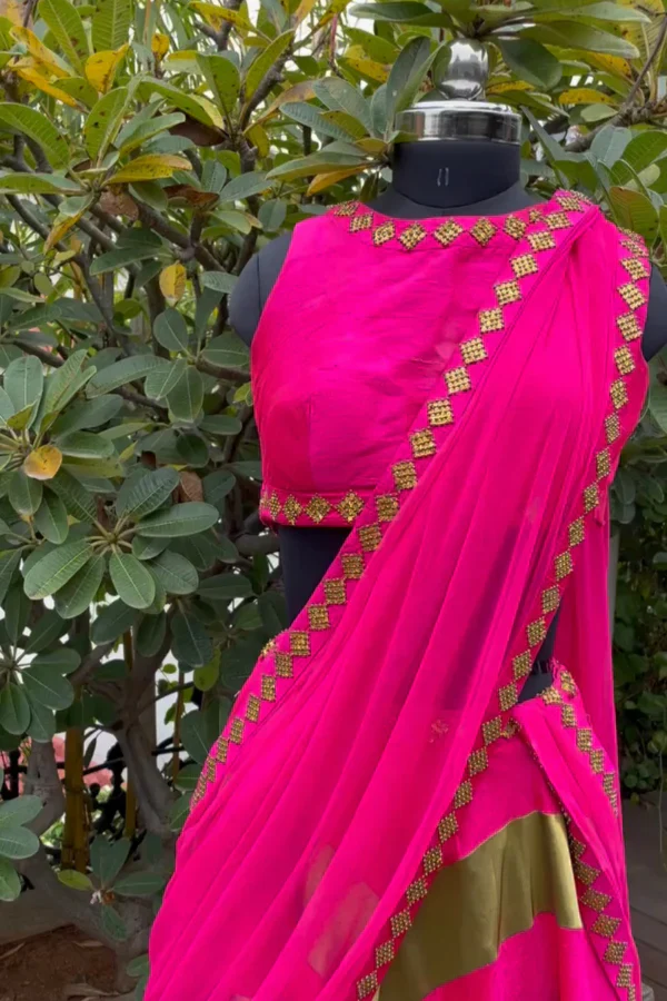 Payal prakash Pink and gold lehenga set - Image 3