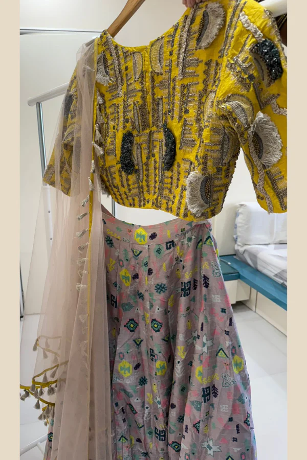 Payal Singhal Yellow & Pastel Printed Lehenga Set - Image 4