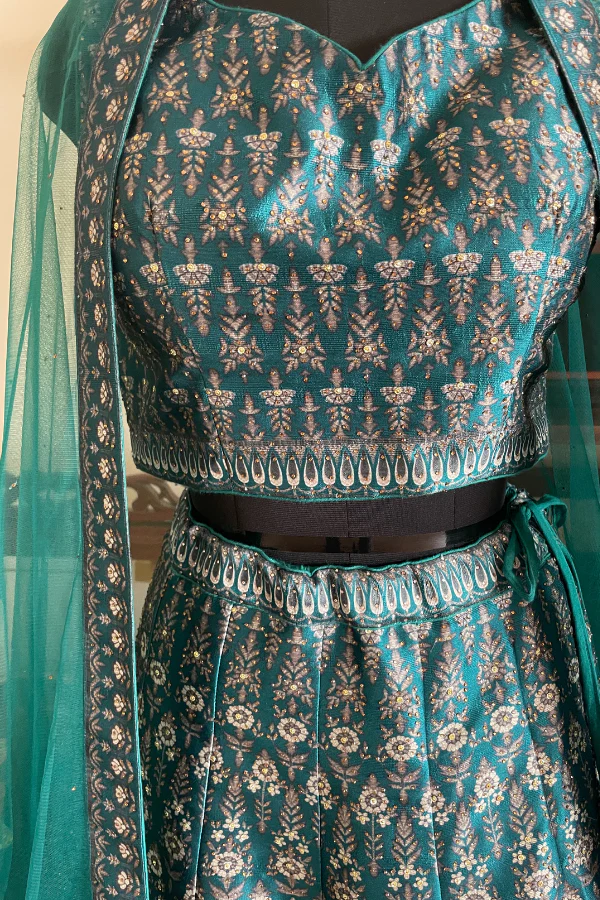Peacock green Lehenga set - Image 3