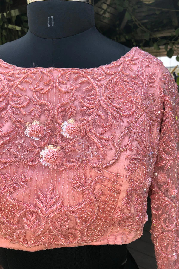 Pearl embellished lehenga set - Image 2