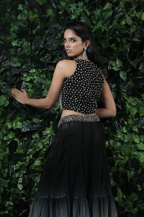 Cushy By Asma Pearl embellished lehenga set with ruffle dupatta - Image 3