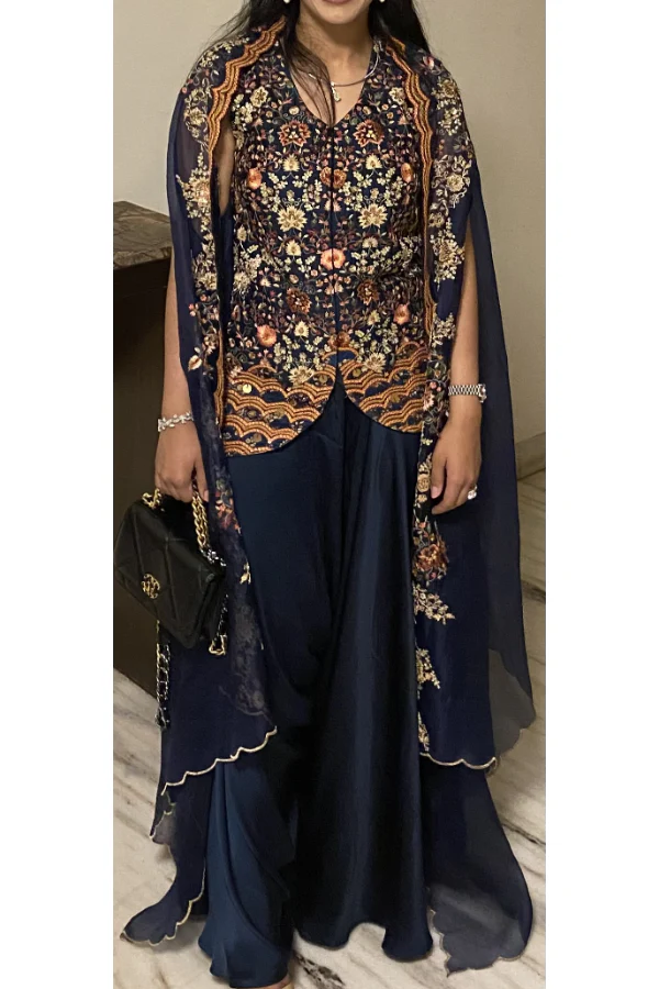 Petticoat Lane Blue Cape Set