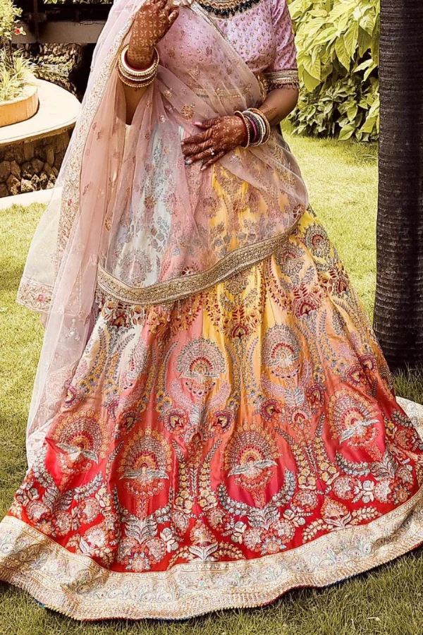 Tarun Tahiliani pink and colourful lehenga set - Image 4