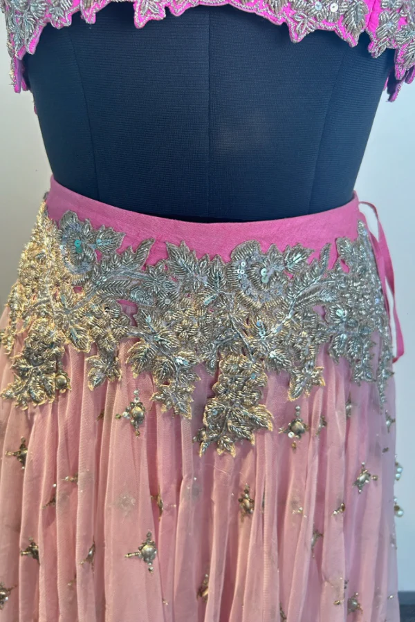Pink embroidered lehenga set - Image 6