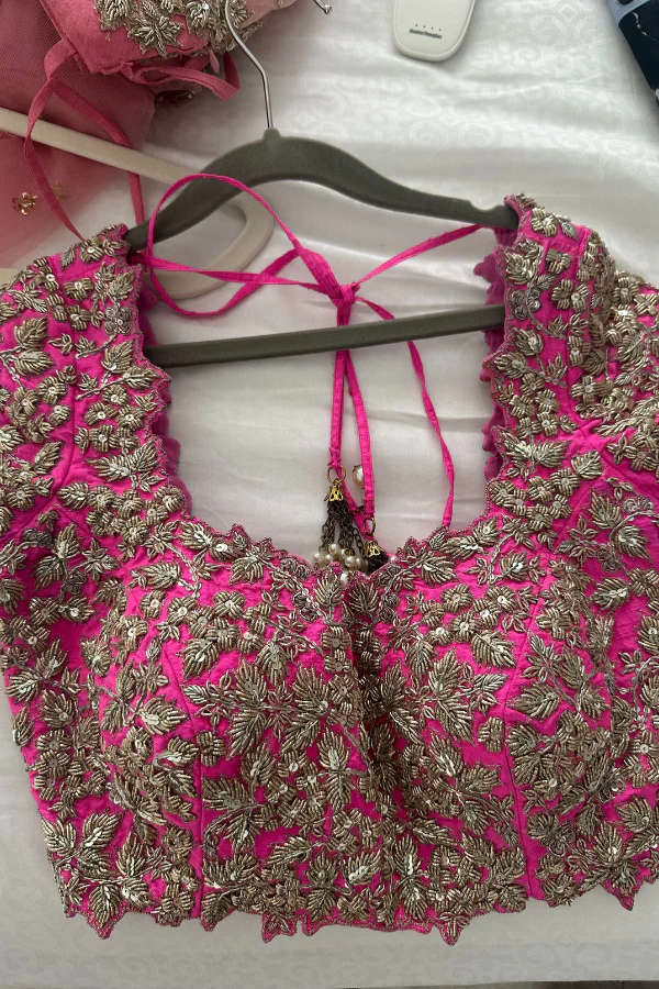 Pink embroidered lehenga set - Image 7