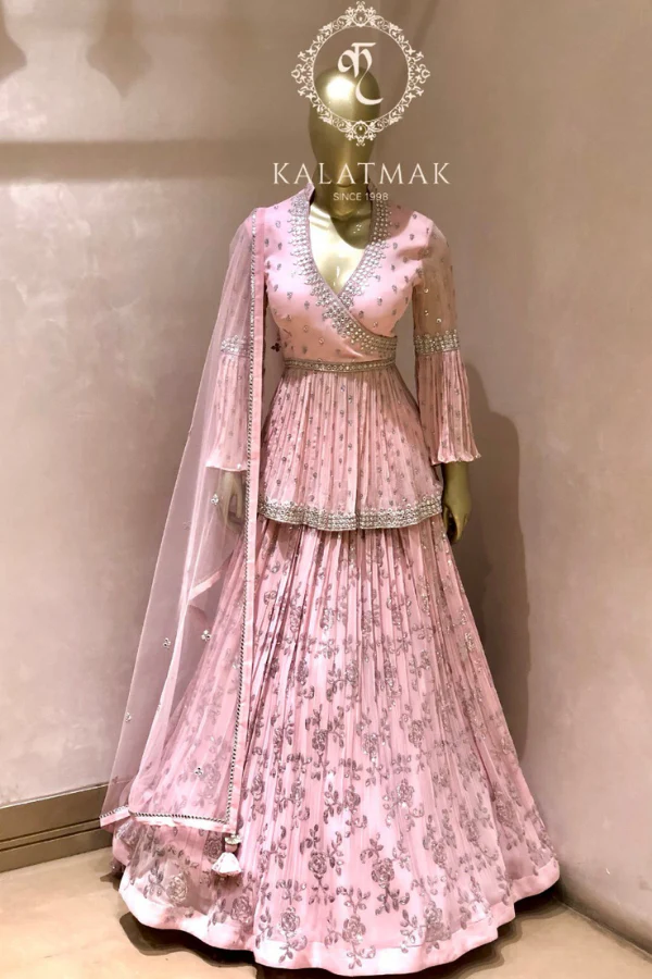 Pink Peplum lehenga set
