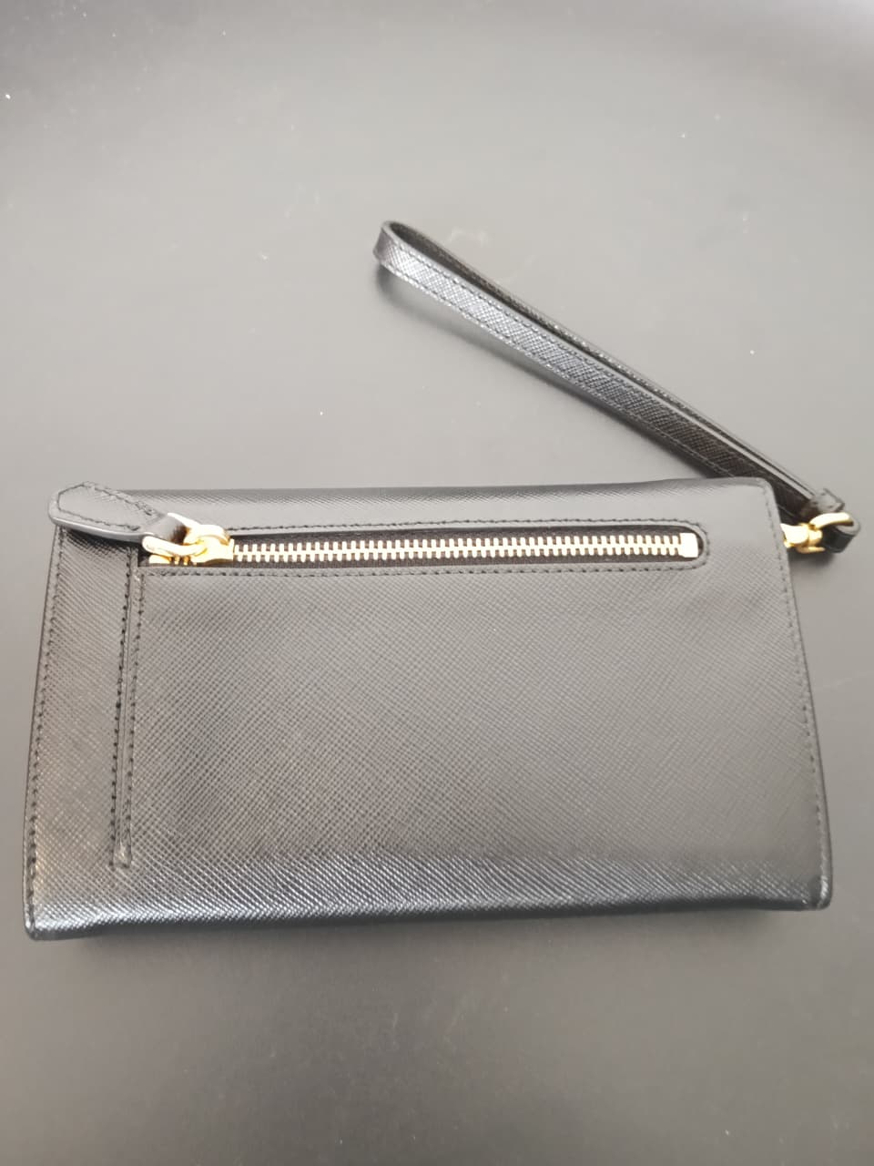 Prada Black Saffiano Metal Leather Wristlet Wallet - Image 4
