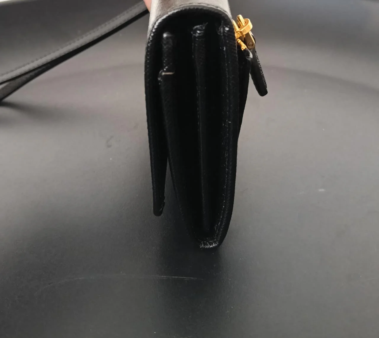 Prada Black Saffiano Metal Leather Wristlet Wallet - Image 5