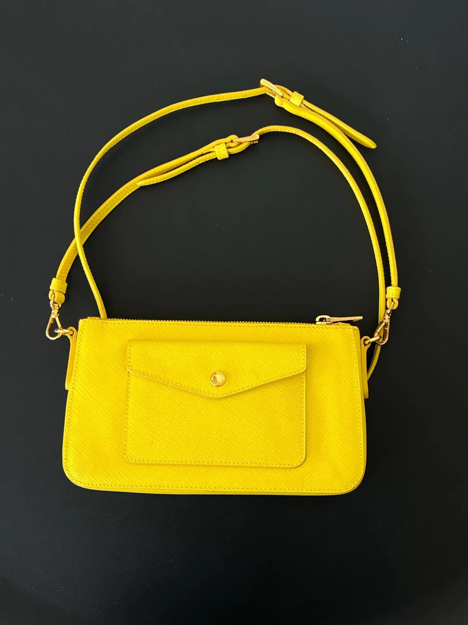 Prada Saffiano Lux Leather Front Pocket Crossbody Bag - Image 5