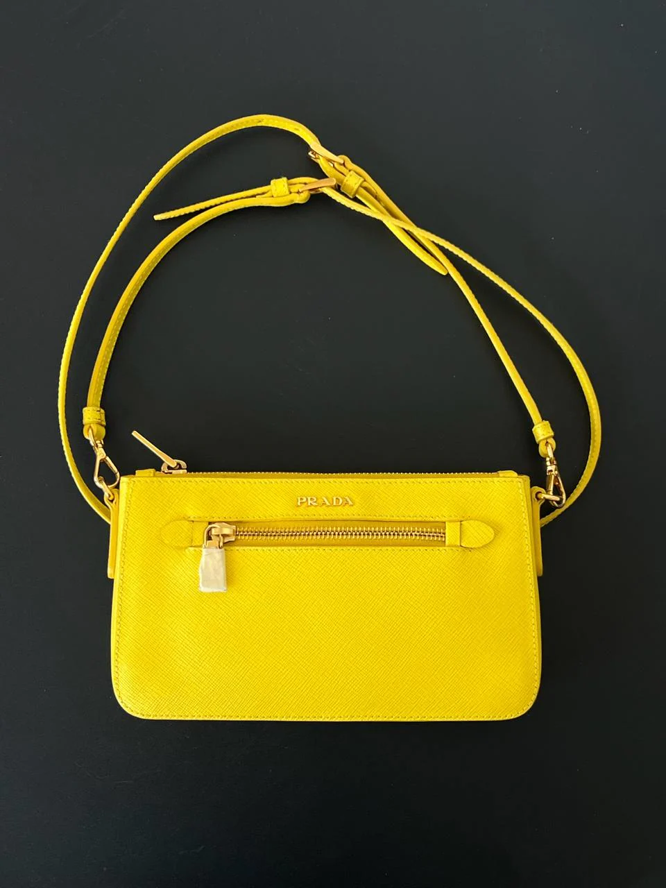 Prada Saffiano Lux Leather Front Pocket Crossbody Bag - Image 7