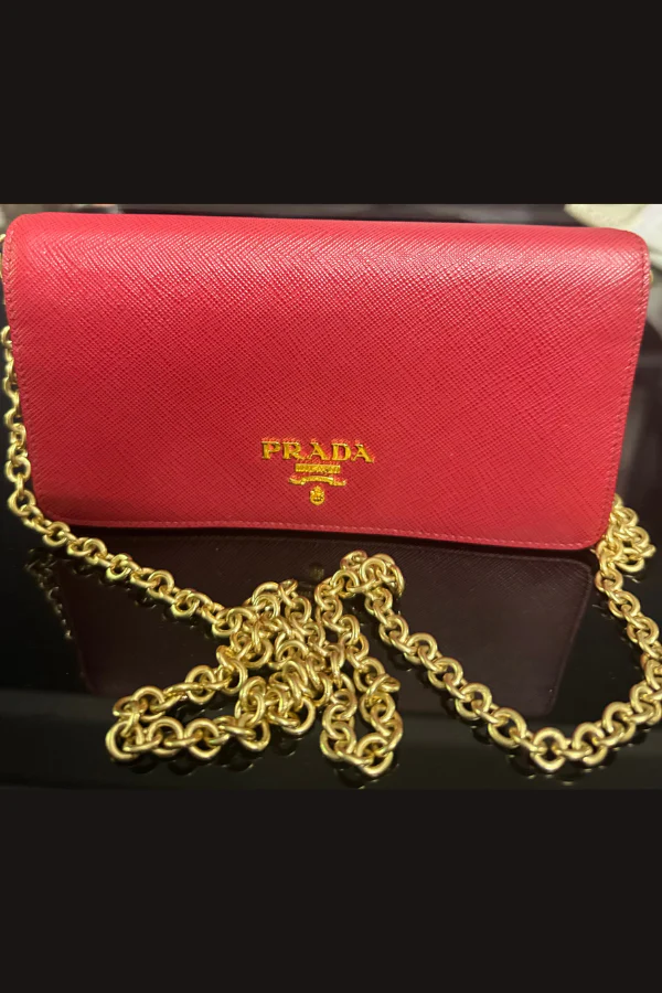Prada Saffiano Wallet On Chain - Image 2