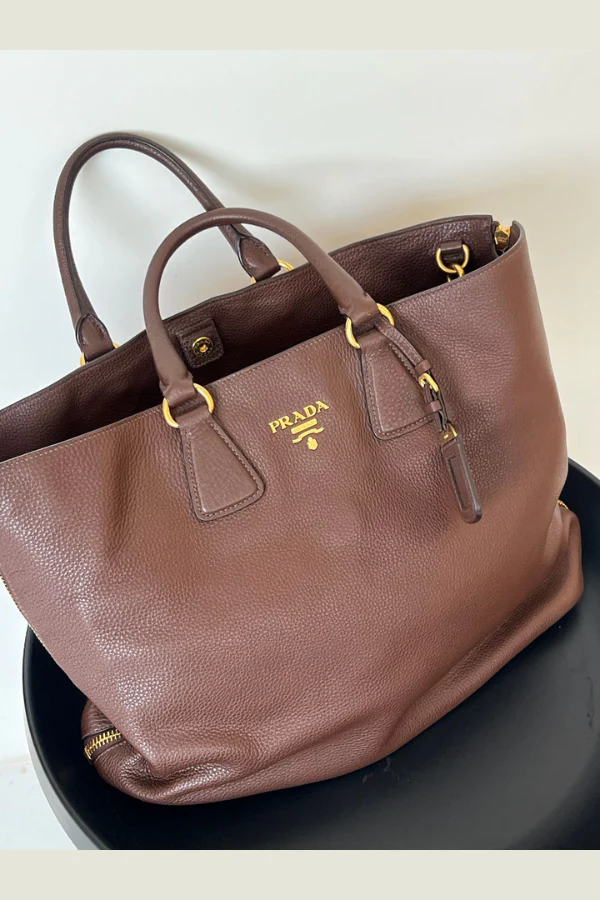 Prada Vitello Daino Leather Satchel - Image 3