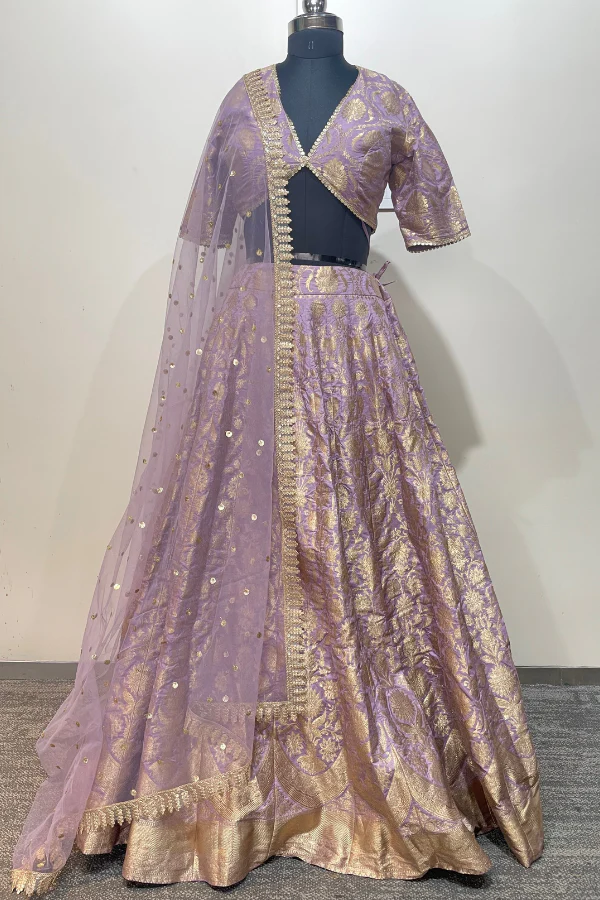 Purple banarsi lehenga set - Image 2