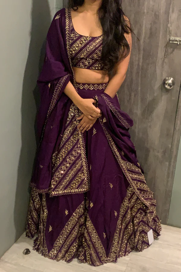 Prathyusha Garimella Purple Embroidered Lehenga