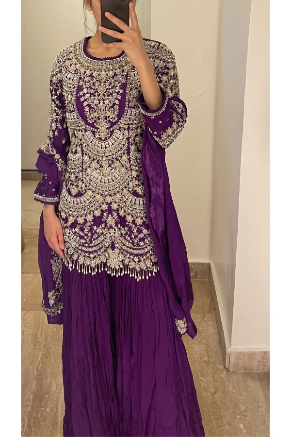 Purple Sharara set