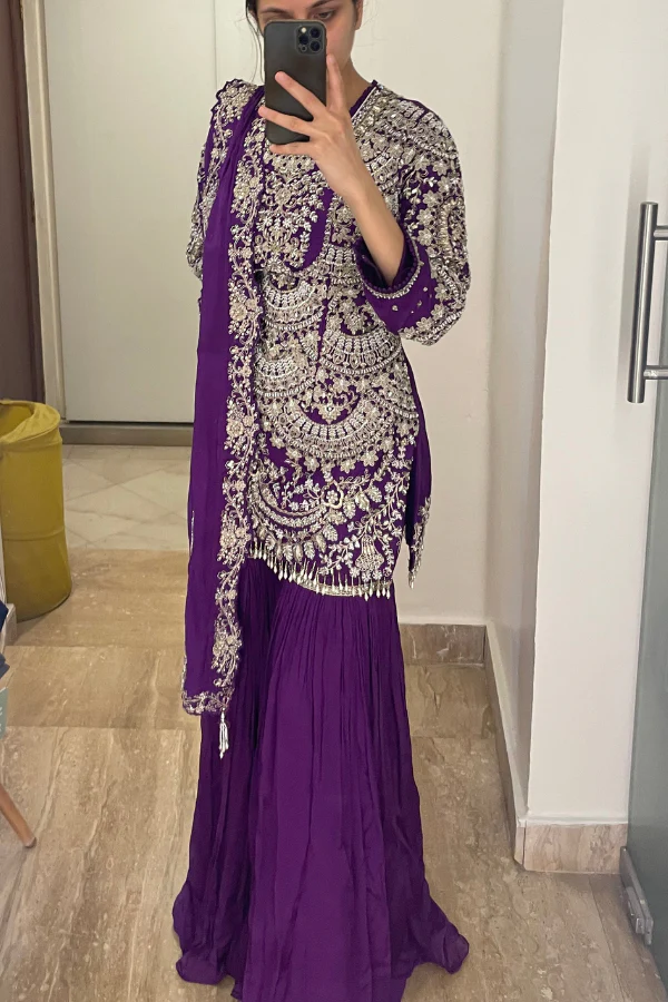 Purple Sharara set - Image 4