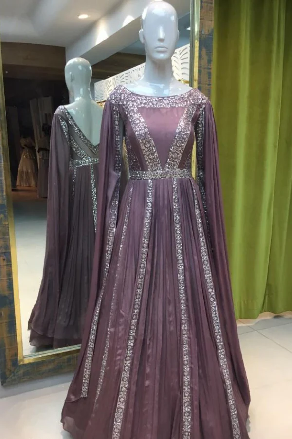 Purple shimmer anarklai gown