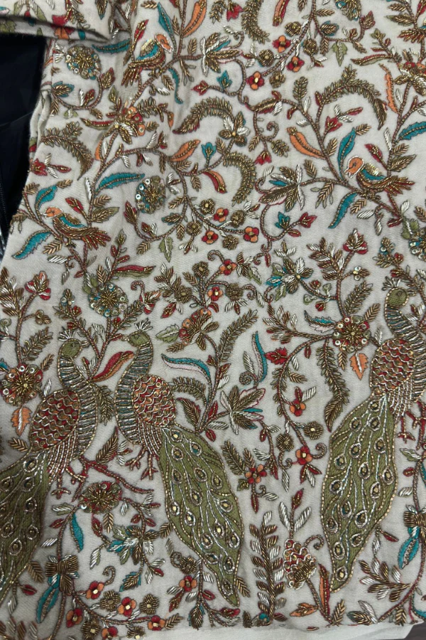 Qbik Men Multi-Colored Kashmiri Embroidered Sherwani Set - Image 4