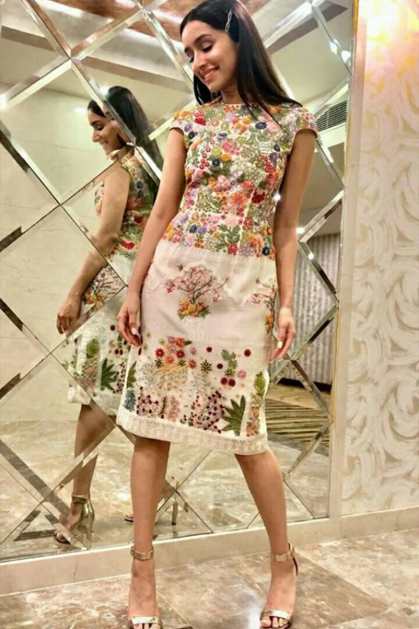 Rahul Mishra floral embroidered dress