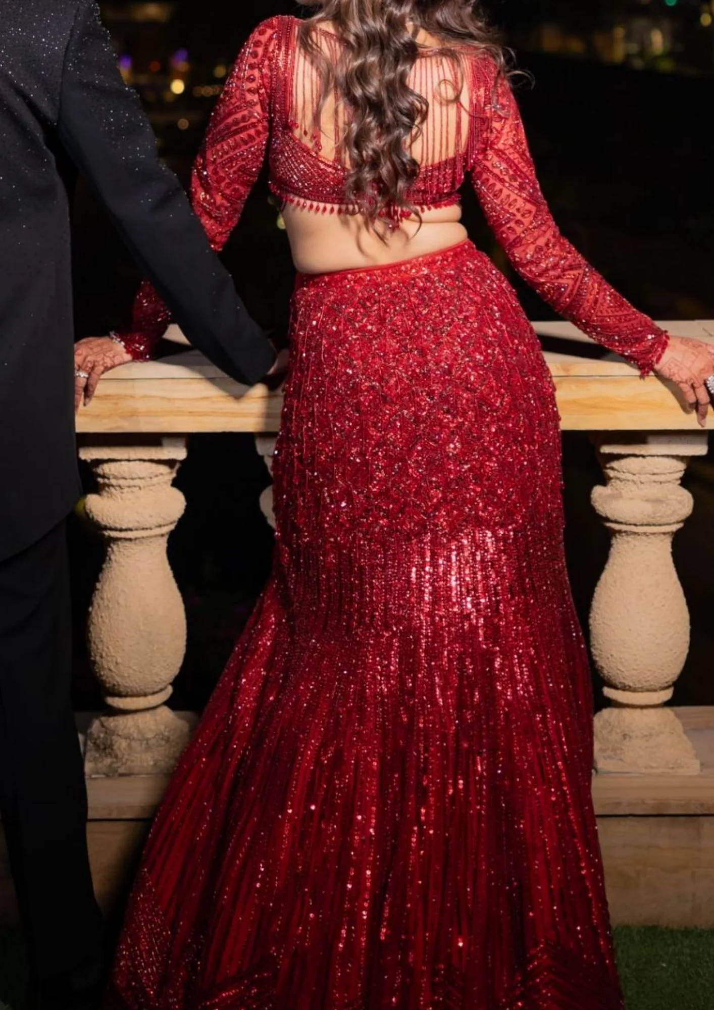 Isa by Dolly Wahal Red Embellished Lehenga - Image 2