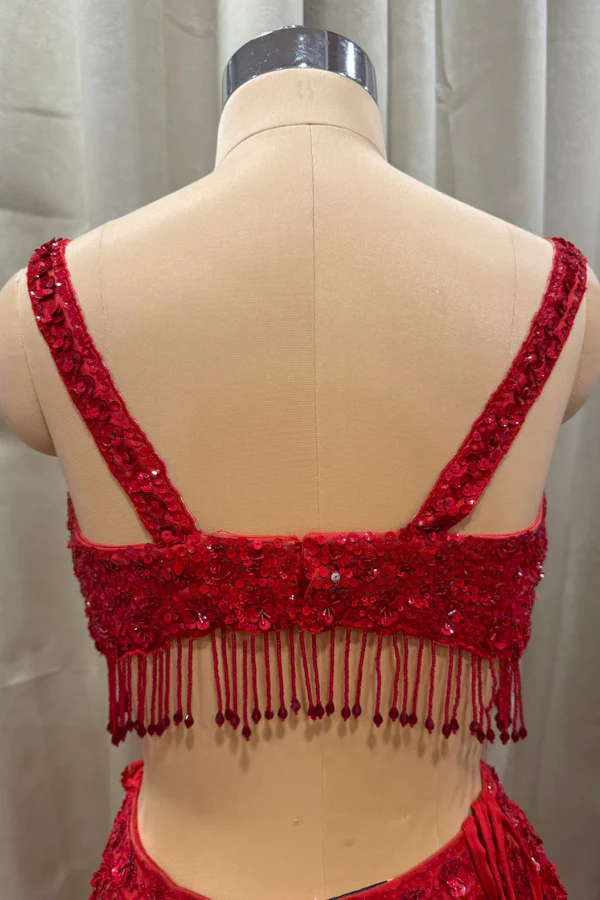 red sequint lehenga - Image 5