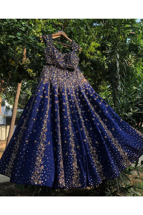 Riantas blue embroidered lehenga - Image 2