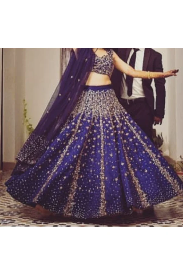 Riantas blue embroidered lehenga - Image 3