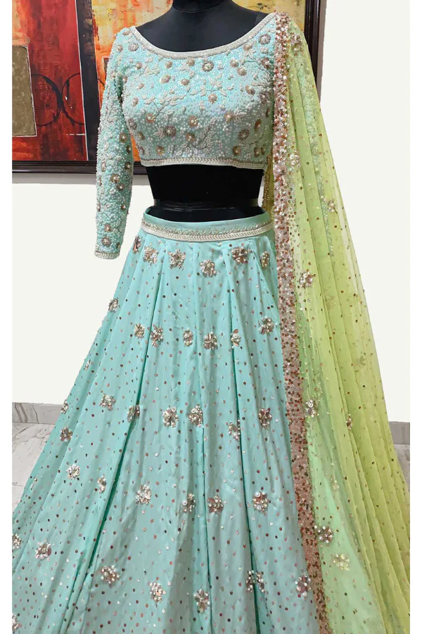 Rianta's Green lehenga set - Image 2