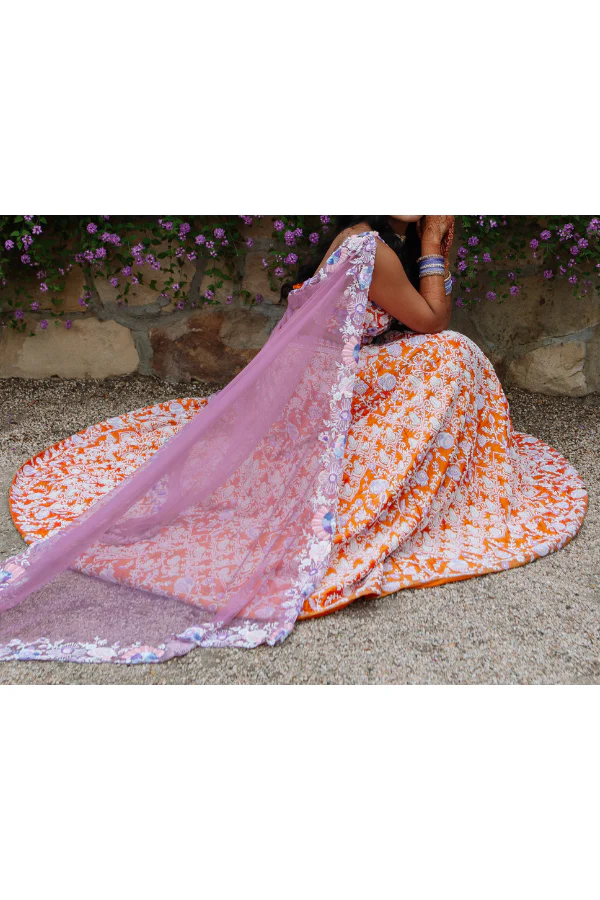 Rianta's Marigold embroidered lehenga set - Image 3