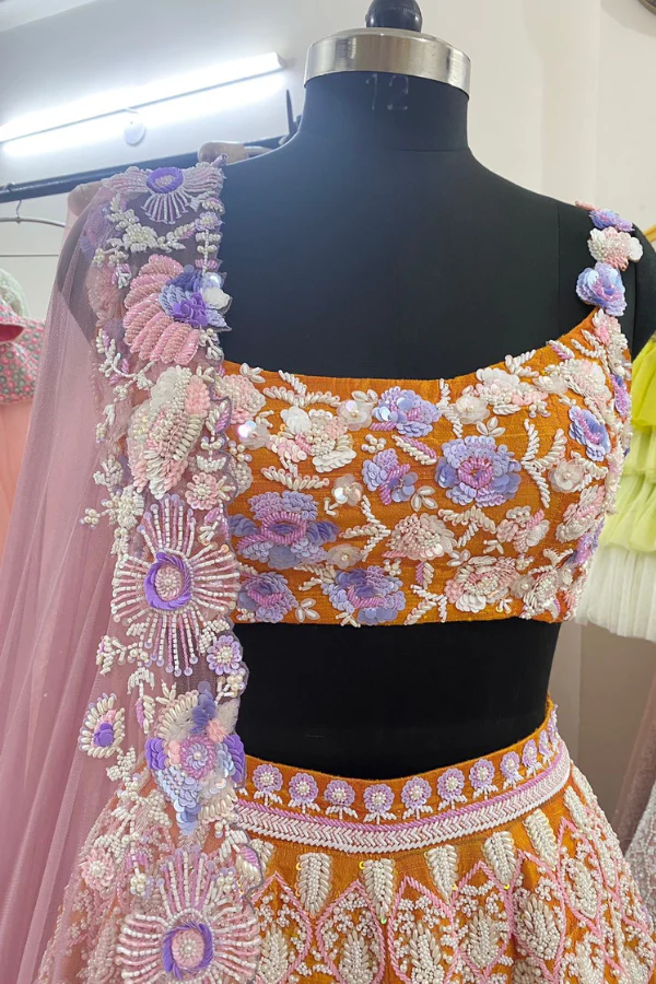 Rianta's Marigold embroidered lehenga set - Image 7