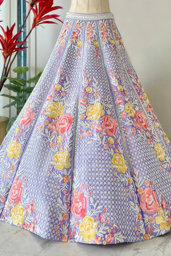 Rianta's Magnolia Embroidered Lehenga