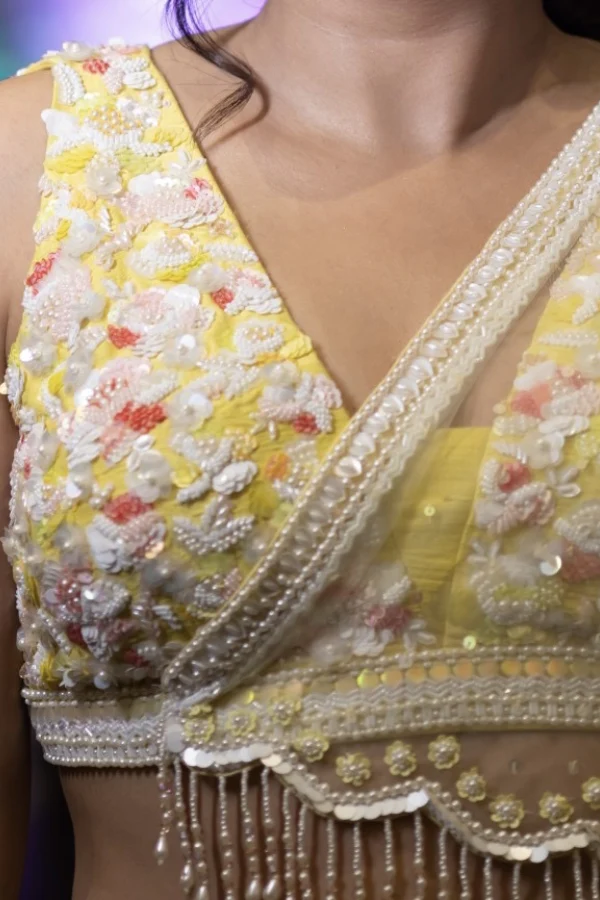 Rianta's Magnolia Embroidered Lehenga - Image 3