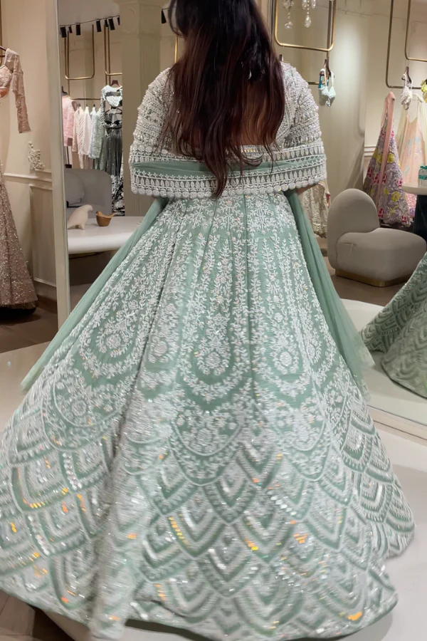 Rianta's Sage Green Ariel Lehenga Set - Image 3