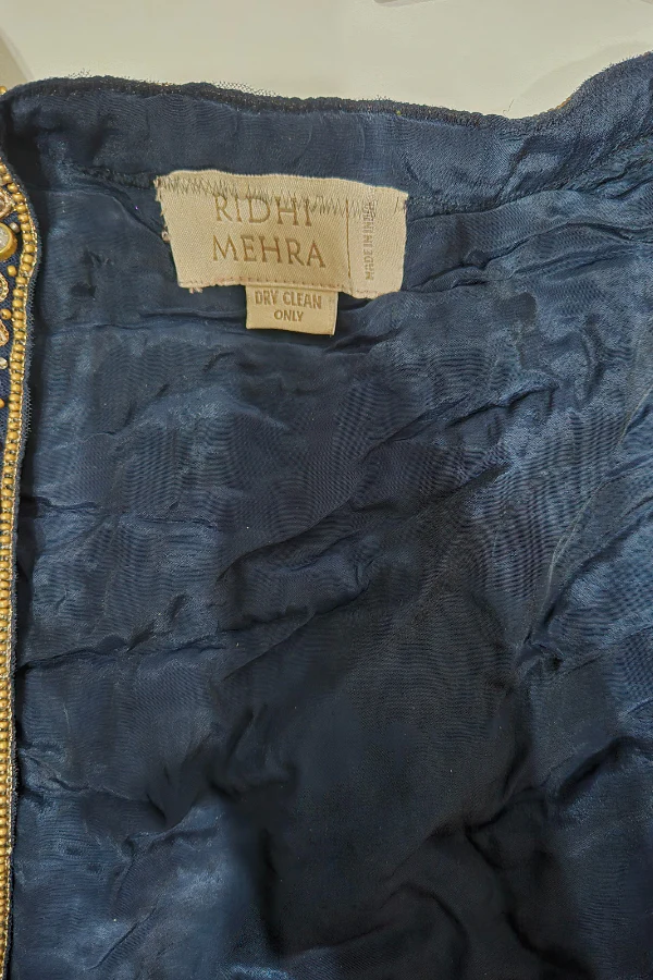 Ridhi mehra blue pre draped saree - Image 5