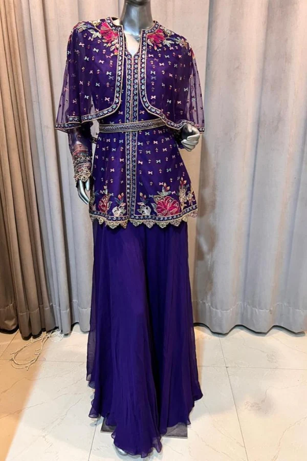 Ridhi mehra cape and gharara set - Image 3