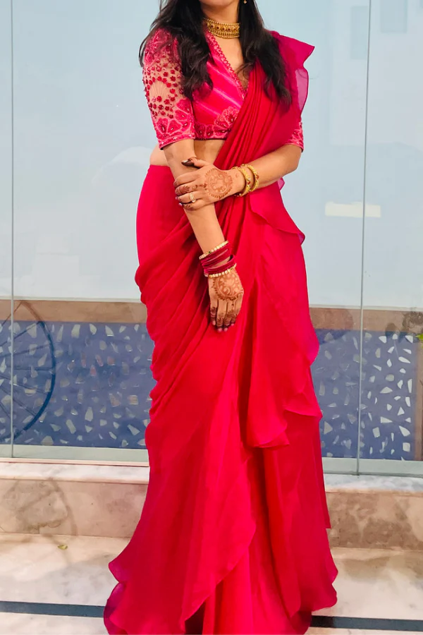 Ridhi Mehra Draped ruffle saree - Image 5