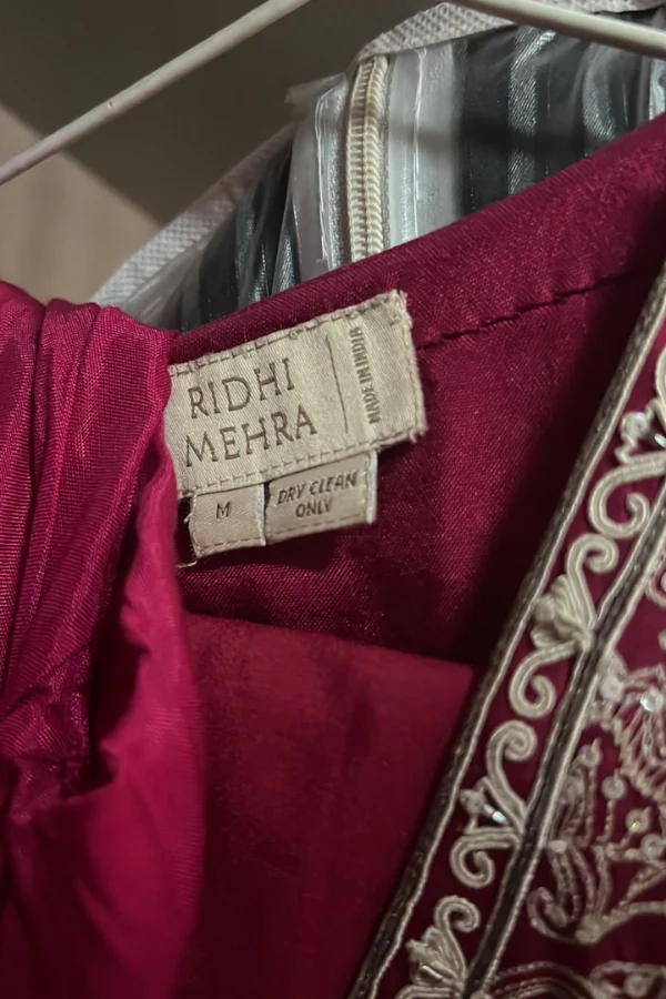 RIDHI MEHRA Embroidered Peplum Jacket With Blouse & Sharara Pants - Image 5