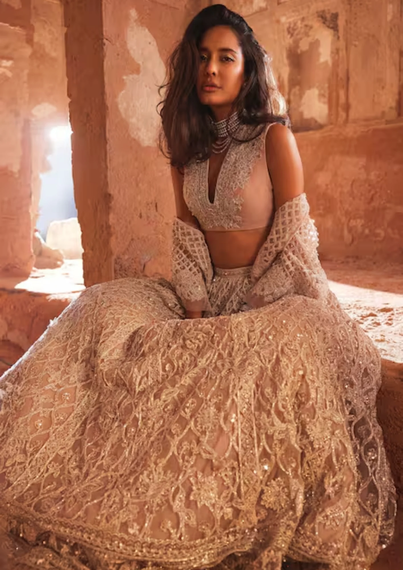 Ridhi Mehra Heer Cape And Lehenga Set - Image 3